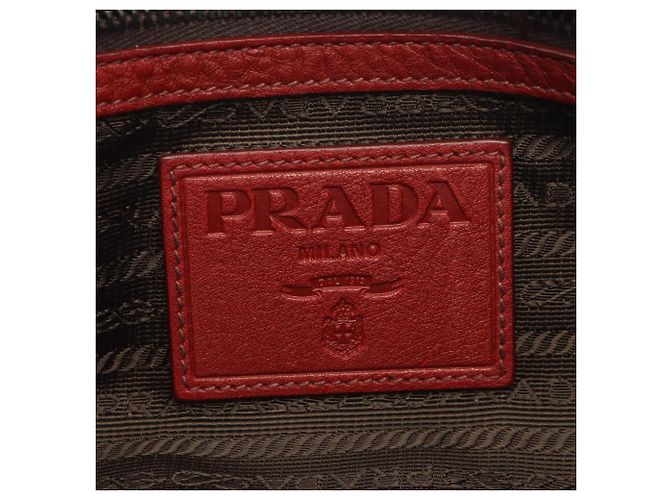 Prada 2-Way Tote Bag aus rotem Leder - Ansicht 4