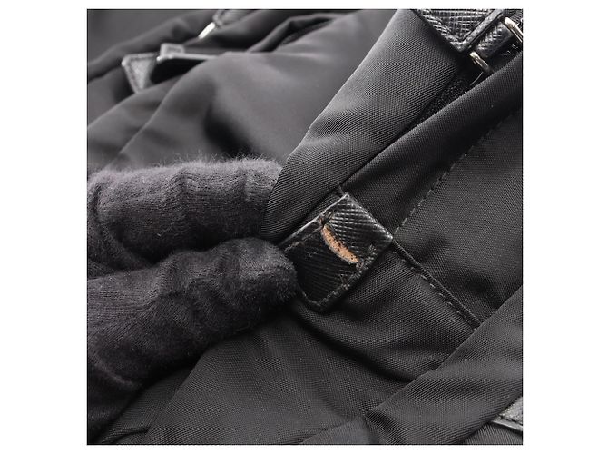 Saffiano Prada Boston Tasche Schwarz - Ansicht 13