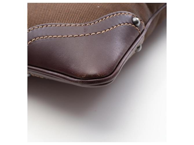 Borsa a tracolla in jacquard con logo Prada Marrone - vista 5