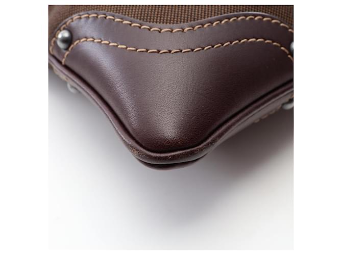 Borsa a tracolla in jacquard con logo Prada Marrone - vista 6