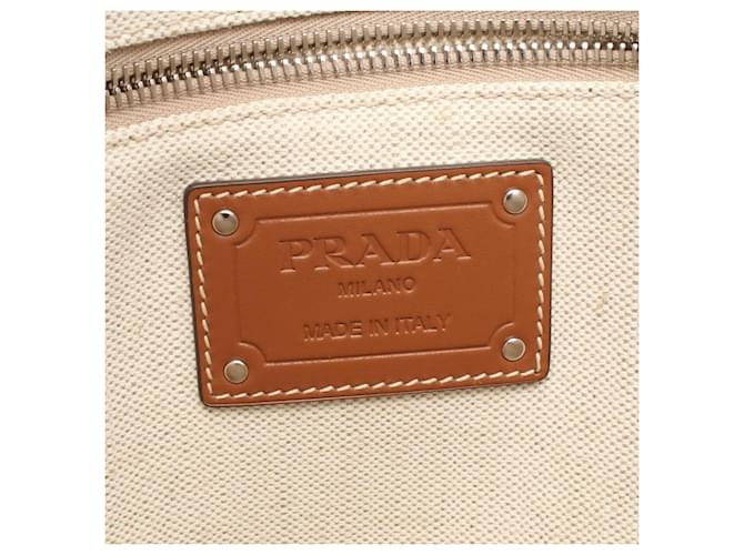 Borsa Tote Prada Mistolino+Vitell Marrone Crudo - vista 4