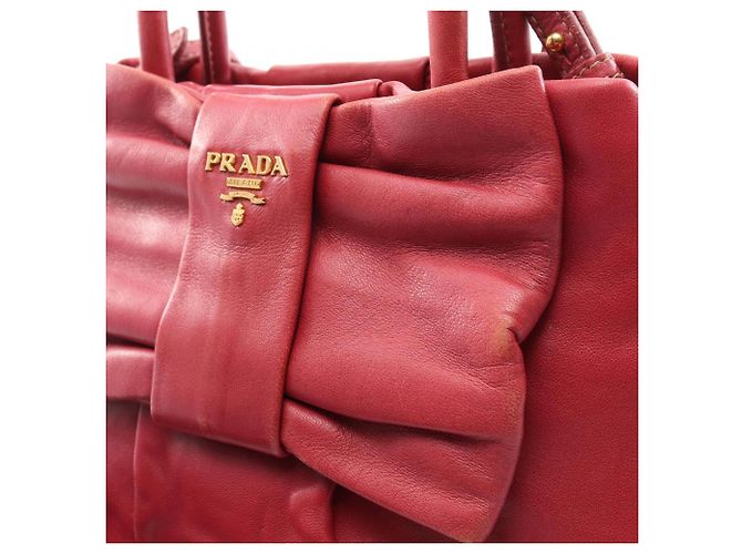 Borsa 2-Way NAPPA FIOCCO Prada Rosso - vista 9