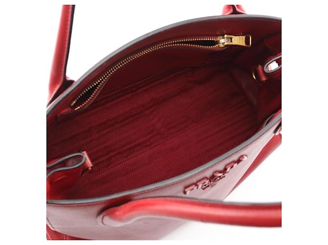 Borsa Prada Saffiano Cuir Monochrome Rosso - vista 3