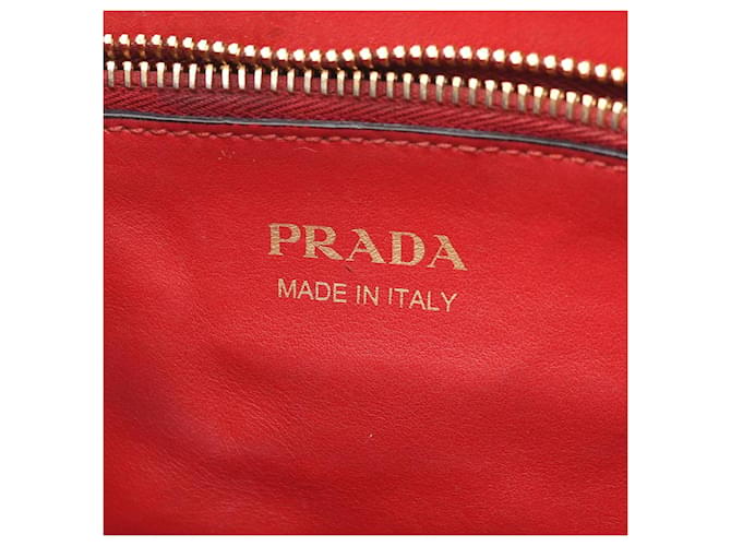 Borsa Prada Saffiano Cuir Monochrome Rosso - vista 4