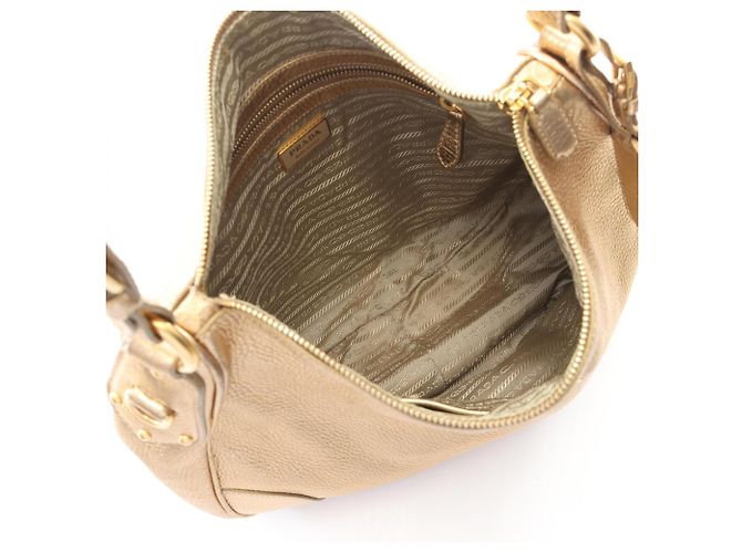 Borsa a tracolla in pelle dorata VIT.DAINO Prada D'oro - vista 3