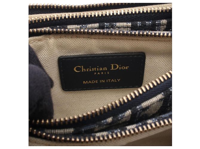 Borsa Saddle Christian Dior Beige Blu navy - vista 4