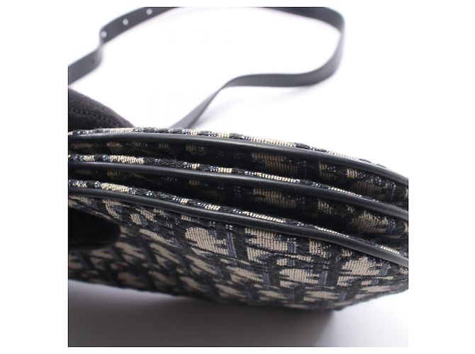Borsa Saddle Christian Dior Beige Blu navy - vista 6