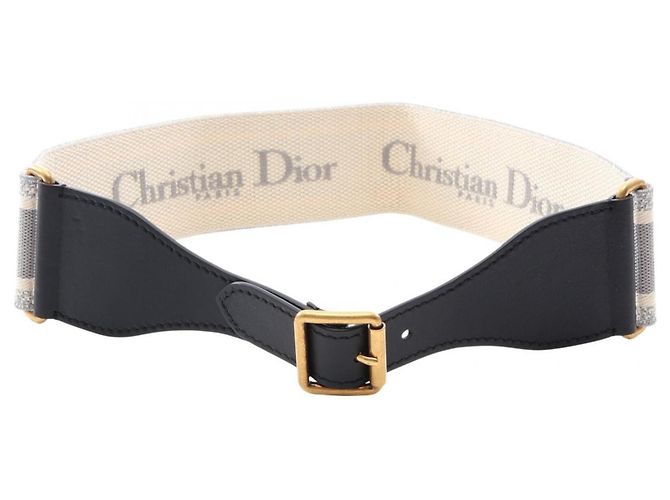 Bestickter Christian Dior Maxi-Gürtel Braun Schwarz Weiß - Ansicht 2