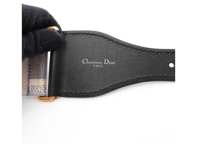 Bestickter Christian Dior Maxi-Gürtel Braun Schwarz Weiß - Ansicht 5
