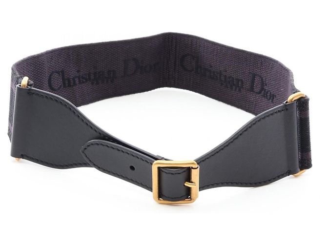 Bestickter Christian Dior Maxi-Gürtel Schwarz - Ansicht 2