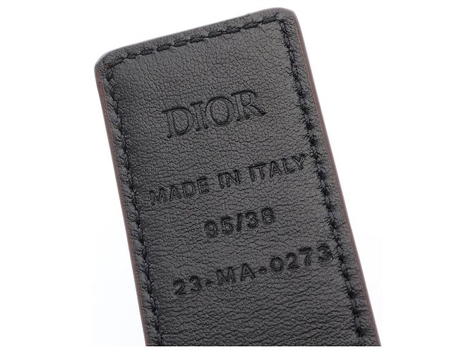 Christian Dior Dior Oblique Prägegürtel, wendbar Braun Schwarz - Ansicht 4
