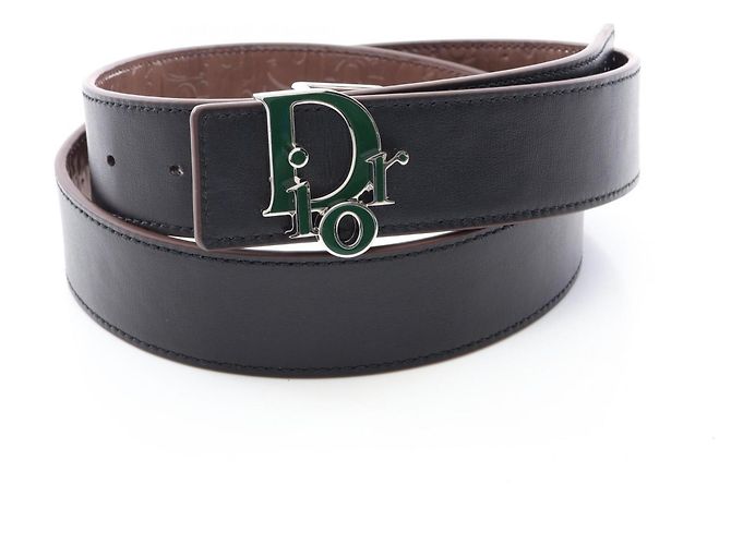 Christian Dior Dior Oblique Prägegürtel, wendbar Braun Schwarz - Ansicht 5