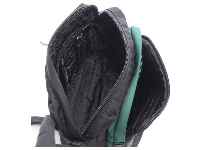 Borsa a Spalla Prada Camouflage Nero Multicolore Verde - vista 3