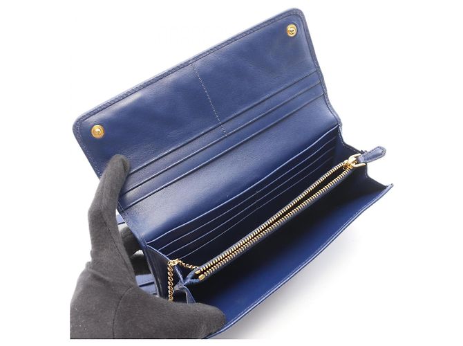 Cartera larga bi-fold acolchada Prada Azul - vista 3