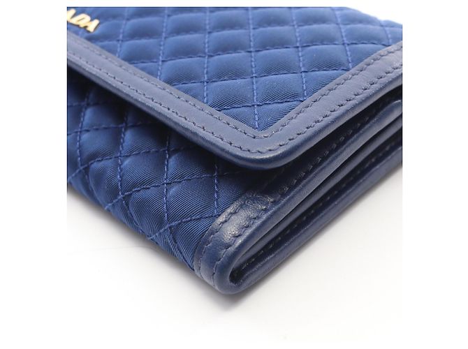 Cartera larga bi-fold acolchada Prada Azul - vista 7
