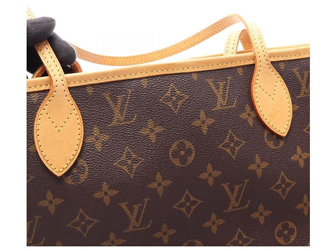 Borsa Tote Louis Vuitton Neverfull MM Monogram Marrone - vista 11