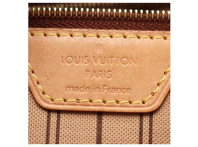 Borsa Tote Louis Vuitton Neverfull MM Monogram Marrone - vista 4