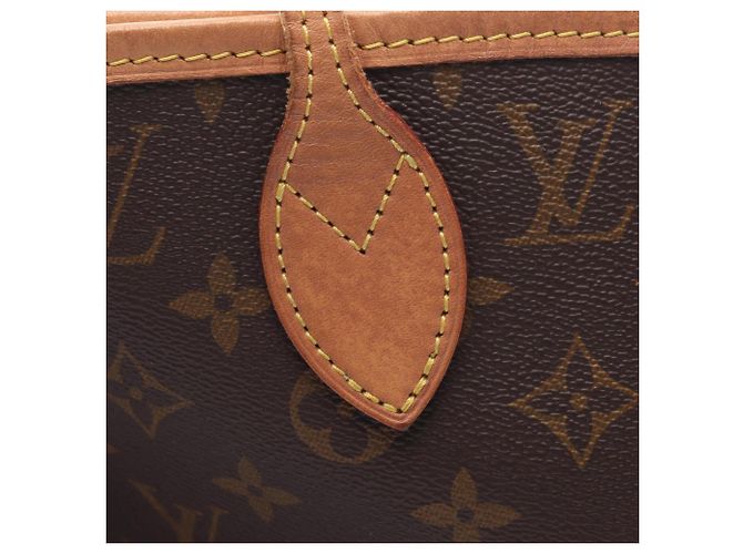 Borsa Tote Louis Vuitton Neverfull MM Monogram Marrone - vista 8