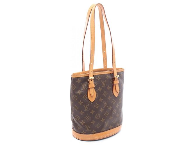 Borsa Louis Vuitton Bucket PM Monogram Marrone - vista 2