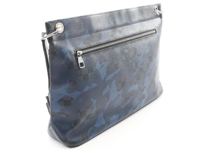 Borsa a tracolla Louis Vuitton Hunter Damier Cobalt Camouflage Nero Blu - vista 2