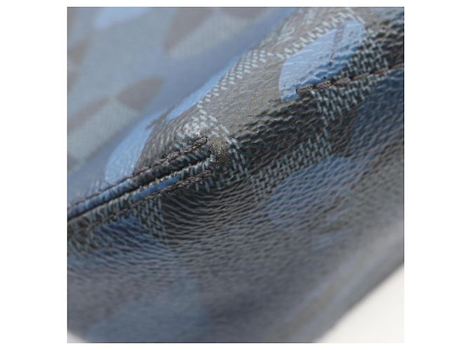 Borsa a tracolla Louis Vuitton Hunter Damier Cobalt Camouflage Nero Blu - vista 6