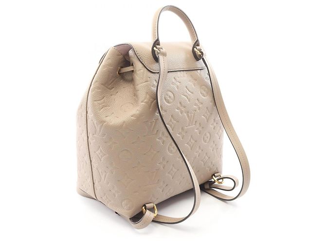 Zaino/Borsa Louis Vuitton Montsouris PM Monogram Empreinte Beige - vista 2