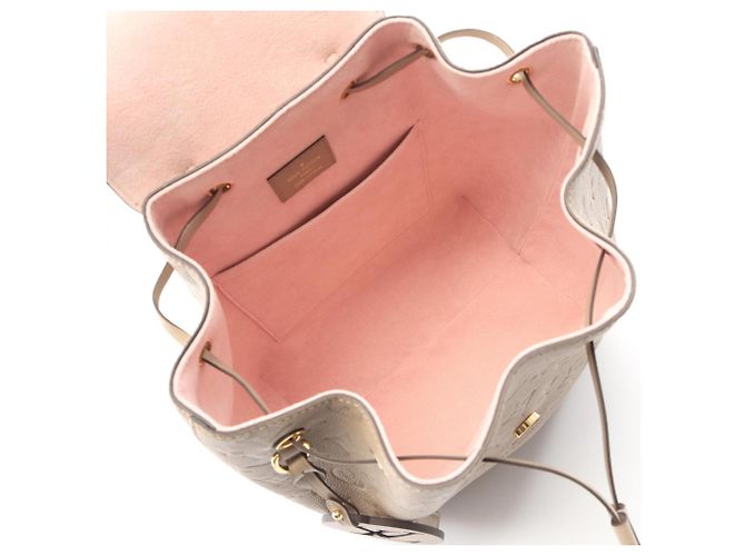 Zaino/Borsa Louis Vuitton Montsouris PM Monogram Empreinte Beige - vista 3