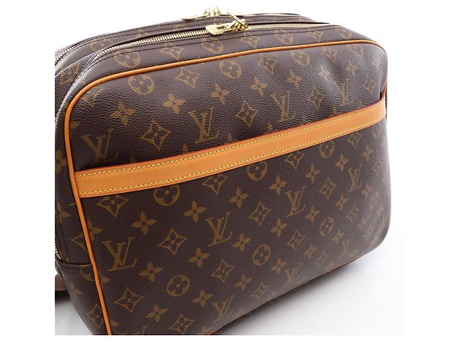 Borsa a Spalla Louis Vuitton Reporter GM Marrone Monogramma - vista 15