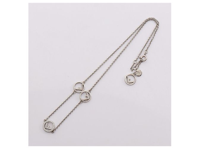 Collana F Fendi Argento in Acciaio Inossidabile e Strass - vista 3
