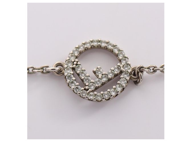 Collana F Fendi Argento in Acciaio Inossidabile e Strass - vista 6