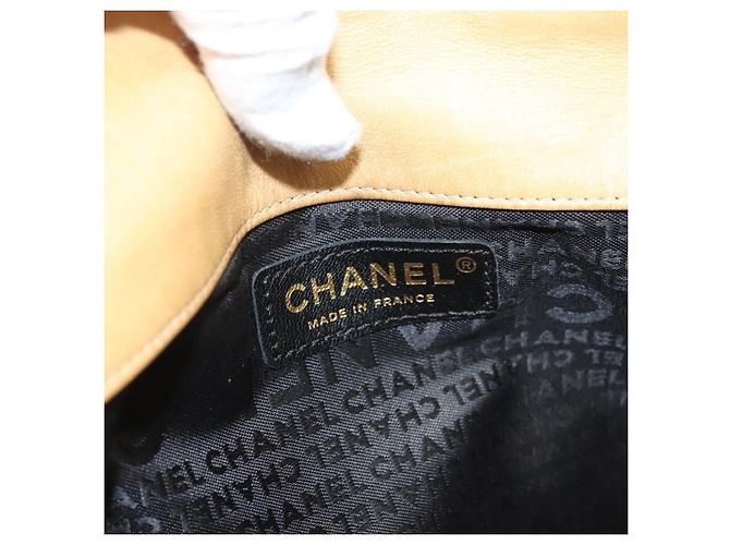 Borsa Chanel Chocolate Bar in agnello Beige - vista 6