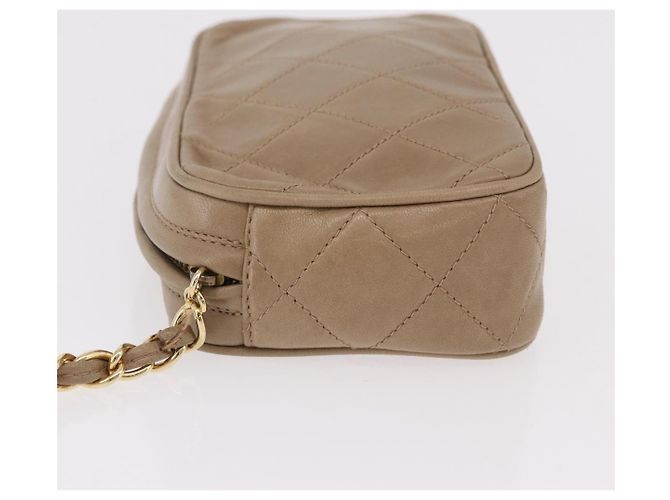Clutch Vintage Chanel in Pelle Beige - vista 4
