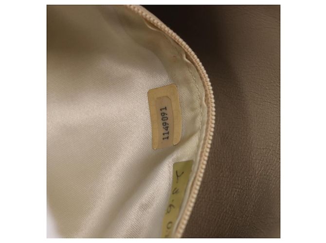 Clutch Vintage Chanel in Pelle Beige - vista 7