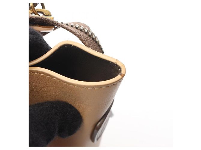 Céline Borsa Tote Celine Luggage Micro Shopper Marrone Beige Crudo - vista 12