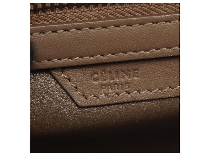 Céline Borsa Tote Celine Luggage Micro Shopper Marrone Beige Crudo - vista 4