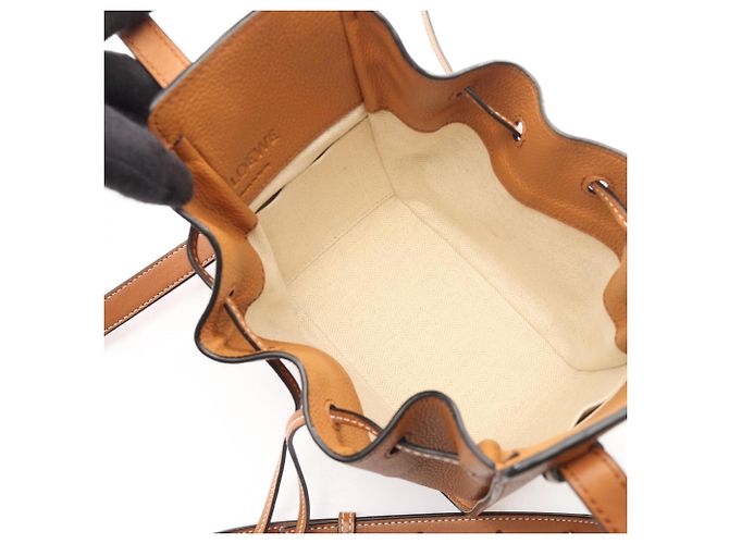 Borsa a coulisse Loewe Hammock Mini Marrone - vista 3