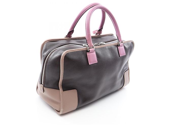 Borsa Loewe Amazona 36 Marrone Beige Porpora - vista 2