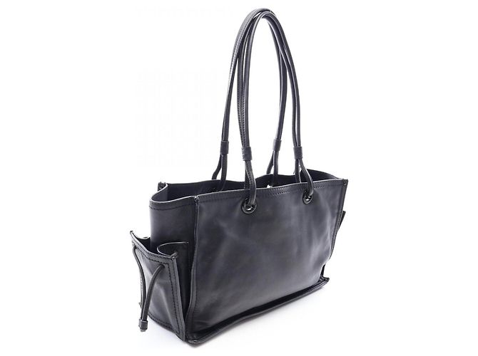 Loewe Crown Logo schwarze Leder-Tote-Bag - Ansicht 2
