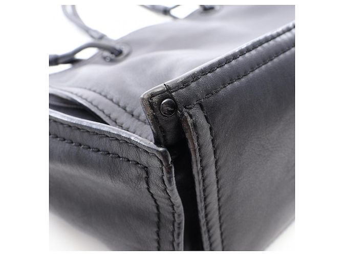 Loewe Crown Logo schwarze Leder-Tote-Bag - Ansicht 8