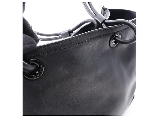 Loewe Crown Logo schwarze Leder-Tote-Bag - Ansicht 9