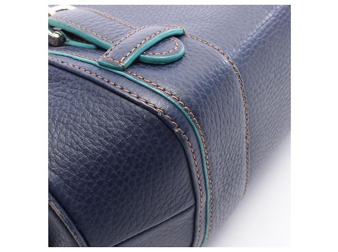 Borsa Loewe Senda in pelle verde e blu navy - vista 11