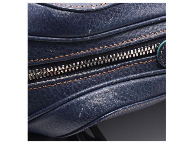 Borsa Loewe Senda in pelle verde e blu navy - vista 6