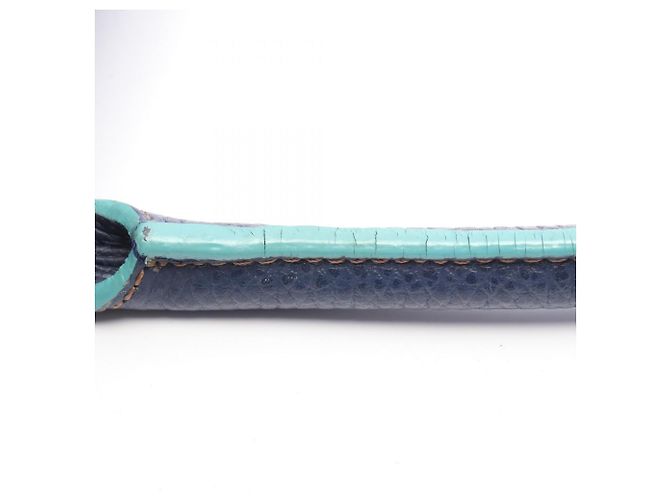 Borsa Loewe Senda in pelle verde e blu navy - vista 8