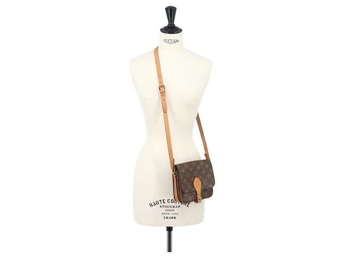 Borsa a tracolla Louis Vuitton Mini Cartouchiere Monogram Marrone Monogramma - vista 10