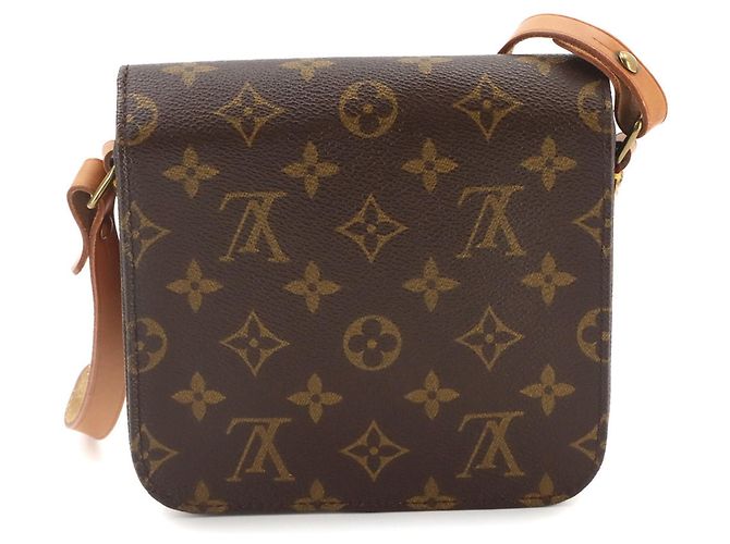 Borsa a tracolla Louis Vuitton Mini Cartouchiere Monogram Marrone Monogramma - vista 2