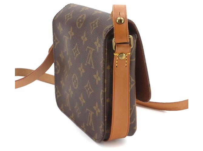 Borsa a tracolla Louis Vuitton Mini Cartouchiere Monogram Marrone Monogramma - vista 3