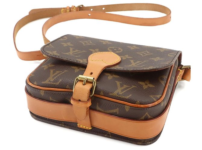 Borsa a tracolla Louis Vuitton Mini Cartouchiere Monogram Marrone Monogramma - vista 4