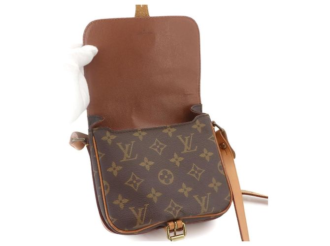 Borsa a tracolla Louis Vuitton Mini Cartouchiere Monogram Marrone Monogramma - vista 6
