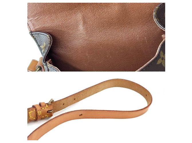 Borsa a tracolla Louis Vuitton Mini Cartouchiere Monogram Marrone Monogramma - vista 9