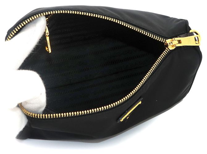 Borsa a mano/Pochette in nylon nero Prada - vista 5